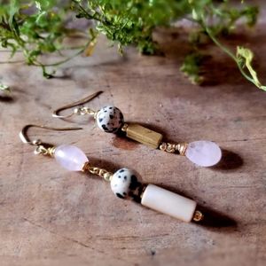 Rose Quartz & Gemstone Earrings